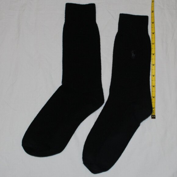 Polo Ralph Lauren Men’s 3-Set Solid Black Textured Polo Pony Dress Socks - Picture 3 of 11